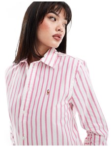 Polo Ralph Lauren - Camicia Oxford rosa a righe con logo