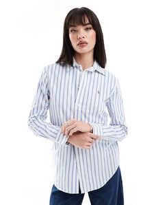 Polo Ralph Lauren - Camicia Oxford blu a righe con logo