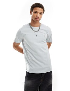 AllSaints - Brace - T-shirt grigio chiaro in cotone pettinato