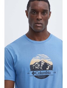 Columbia t-shirt in cotone Path Lake uomo colore blu 1934814