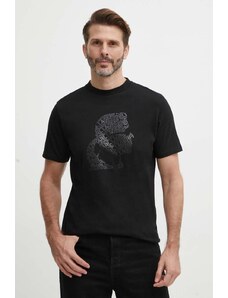 Karl Lagerfeld t-shirt in cotone uomo colore nero 542224.755082