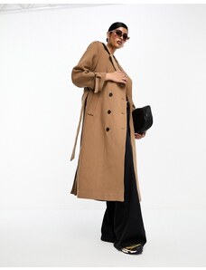 Selected Femme - Trench color cammello pesante in lana-Neutro