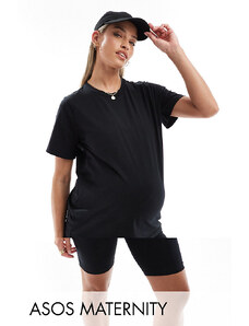 Mama.licious Mamalicious Maternity - Completo nero con T-shirt e pantaloncini