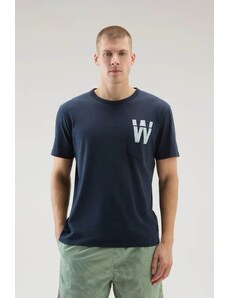 WOOLRICH T-shirt in puro cotone con taschino