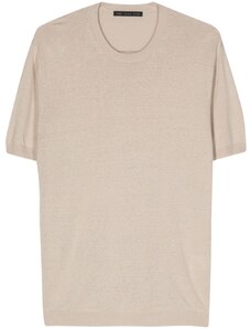 LOW BRAND T-shirt beige seta/lino