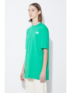 The North Face t-shirt in cotone W S/S Essential Oversize Tee donna colore verde NF0A87NQPO81