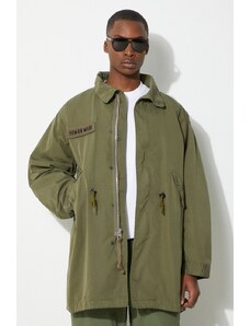 Human Made cappotto Fishtail Coat uomo colore verde HM27JK002