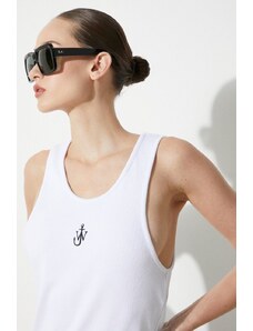 JW Anderson top in cotone Anchor Embroidery Tank Top colore bianco JO0205.PG1512.001