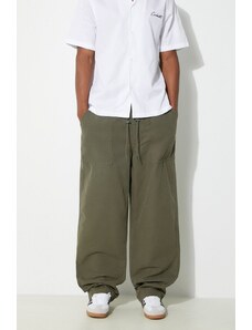 Vans pantaloni in cotone Premium Standards Easy Trouser LX colore verde VN000GZ2KCZ1