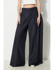JW Anderson pantaloni in lana Side Panel Trousers colore blu navy TR0334.PG1470.888