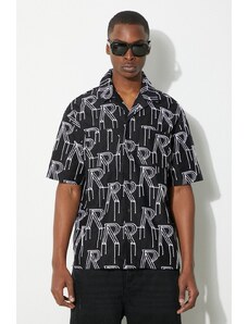 Represent camicia in cotone Embrodiered Initial Overshirt uomo colore nero MLM212.01