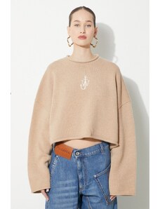 JW Anderson maglione in lana Cropped Anchor Jumper donna colore beige KW1121.YN0264.132