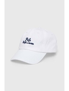 Polo Ralph Lauren berretto da baseball in cotone colore bianco con applicazione 211949924