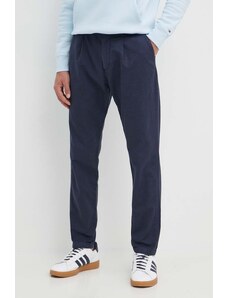 Tommy Hilfiger pantaloni in lino misto colore blu navy
