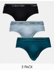 Calvin Klein - Confezione da 3 slip a vita bassa elasticizzati multicolore