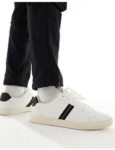 ASOS DESIGN - Sneakers stringate bianche con badge nero-Multicolore