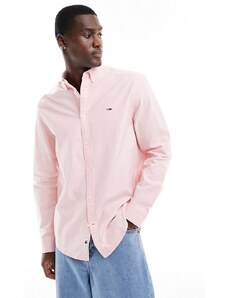 Tommy Jeans - Entry - Camicia Oxford vestibilità classica rosa con logo