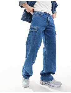 Calvin Klein Jeans - Jeans cargo anni '90 ampi lavaggio medio-Blu