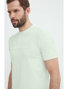 Guess t-shirt uomo colore verde con applicazione