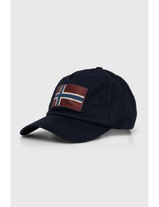 Napapijri berretto da baseball in cotone Falis 2 colore blu navy con applicazione NP0A4HNA1761