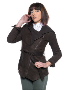 Leather Trend Colima - Giacca Donna Testa di moro Nabuk in vera pelle