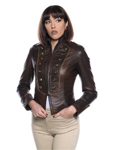 Leather Trend Belen - Giacca Donna Testa di Moro in Vera Pelle