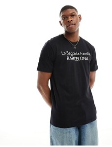 Only & Sons - T-shirt blu navy con stampa "Barcelona"
