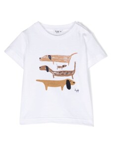 IL GUFO KIDS T-shirt neonata bianca stampa dog