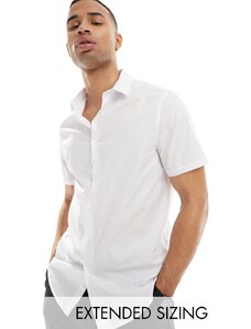 ASOS DESIGN - Camicia a maniche corte vestibilità classica bianca-Bianco