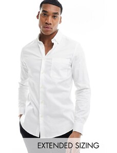 ASOS DESIGN - Camicia Oxford slim elegante bianca-Bianco