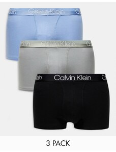 Calvin Klein - Modern Structure - Confezione da 3 boxer aderenti in cotone multicolore
