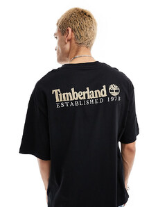 Timberland - T-shirt oversize nera con logo grande sulla schiena - In esclusiva per ASOS-Rosso
