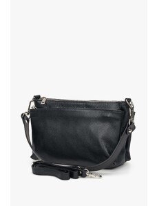 Women's Black Leather Crossbody Bag Estro ER00108787