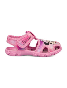 Sandali da bambina rosa con glitter e stampa Minnie