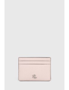 Lauren Ralph Lauren portacarte in pelle colore rosa