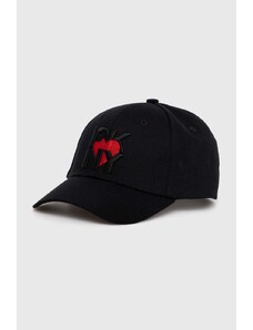 Dkny berretto da baseball in cotone HEART OF NY colore nero con applicazione D2B4B147