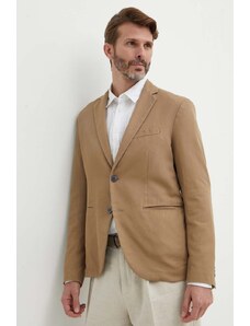 Sisley blazer in cotone colore marrone