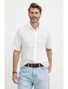 Tommy Hilfiger camicia in lino misto colore bianco MW0MW35323