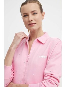Guess felpa SKYLAR donna colore rosa con applicazione V4GQ06 K8802
