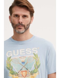 Guess t-shirt in cotone uomo colore blu M4GI60 K9RM1