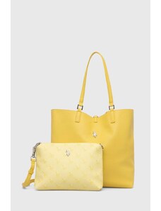U.S. Polo Assn. borsa bilaterale colore giallo