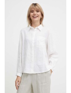 Sisley camicia di lino colore beige