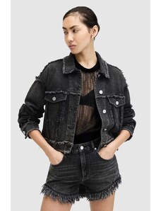 AllSaints giacca di jeans CLAUDE FRAY JACKET donna colore nero W041OA