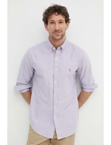 Polo Ralph Lauren camicia in cotone uomo colore violetto 710805562