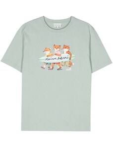Maison Kitsuné T-shirt surfing foxes blu