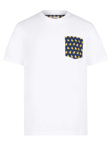 Mc2 Saint Barth T-shirt da Uomo in Cotone con Taschino Stampa Papere