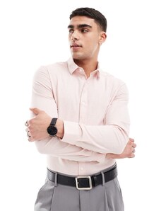 ASOS DESIGN - Camicia slim a quadretti rosa