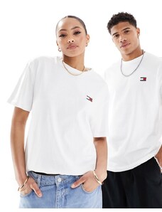 Tommy Jeans - T-shirt unisex vestibilità classica bianca con stemma del logo-Bianco