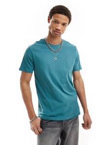 AllSaints - Brace - T-shirt in cotone pettinato blu