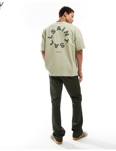 AllSaints - Tierra - T-shirt oversize verde chiaro